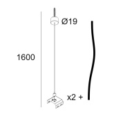 30710 0030 B Delta Light OPTIONS Inf40 Sq 160/180 - Подвесной комплект 3,0M
