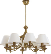 SAN-ZW-8(P/A) Kutek San Marino Lampshade восьмирожковая подвесная люстра с цилиндрическими тканевыми абажурами