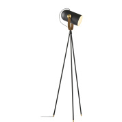 торшер с наклонным цилиндрическим плафоном и металлической опорой