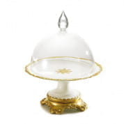 Empire white & gold cake stand dome covered подставка для торта, Villari