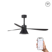 потолочный вентилятор с конусным плафоном и пультом SMART