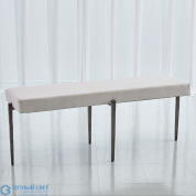 Laforge Bench-Natural Iron w/Muslin Cushion-Lg Global Views скамейка