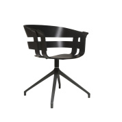 2371-1029 Wick Design House Stockholm Поворотный обеденный стул чёрного цвета с широкой спинкой