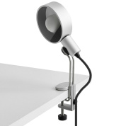 клапанный настольный светильник на прищепке с купольным отражателем из алюминия