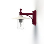 настенный светильник с металлическим плафоном бордового цвета и прозрачным абажуром