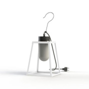 подвесной светильник белого цвета с цилиндрическим плафоном и крючком