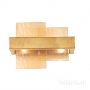 Kolarz Rettangolo 6040.60230/A настенный светильник сусальное золото янтарь ширина 32cm высота 24cm 2 лампы g9