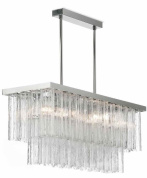 подвесной светильник с прямоугольной рамой и длинными стеклянными подвесками