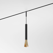 магнитный трековый подвесной светильник с узким металлическим плафоном