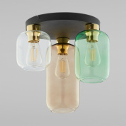 потолочная люстра со стеклянными цилиндрическими плафонами