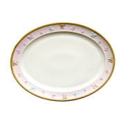 Butterfly pastel pink oval dish тарелка, Villari