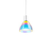 подвесной трековый светильник с конусным плафоном и белой штангой для магнитной системы