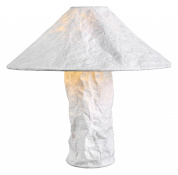 настольная лампа с большим коническим абажуром и текстурной поверхностью