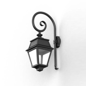 настенный светильник на кронштейне с чёрным металлическим корпусом