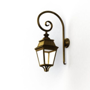 настенное бра с бронзовым корпусом и прозрачным плафоном