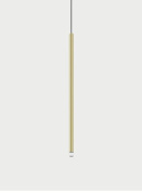 подвесной светильник с узким корпусом в золотом оттенке