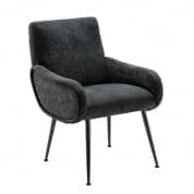 111042 Dining Chair Porta Romana black velvet стул Eichholtz