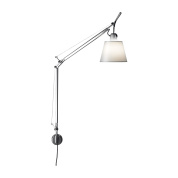 торшер с шарнирной опорой и конусным абажуром на подвесе