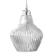 подвесной светильник с прозрачным стеклянным плафоном в форме капли