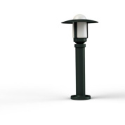 садовый светильник темно-серого цвета с круглым плафоном под диском