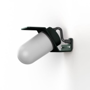 уличное настенное бра с овальным плафоном и тёмно-серым корпусом