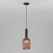 подвесной светильник с рифлёным стеклянным плафоном цилиндрической формы