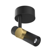 потолочный или настенный светильник чёрного цвета с золотым акцентом