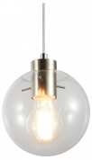 подвесной светильник с шарообразным плафоном из стекла и латунным креплением