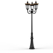уличный фонарный столб чёрного цвета с пятью рожками