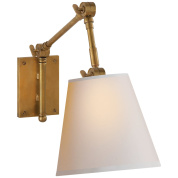 настенное бра с поворотным рычажным кронштейном и коническим абажуром