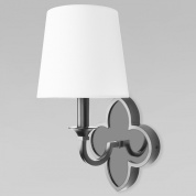 настенное бра с белым абажуром и декоративным металлическим основанием