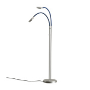 торшер с раздвоенной стойкой и подвижными плафонами на гибких кронштейнах