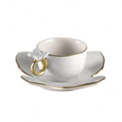 Butterfly white & gold coffee cup & saucer чашка, Villari