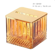 короб для ванной из янтарного стекла с рельефными стенками