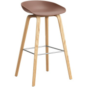 AA006-D147-AA51 Hay About A Stool барный стул с сиденьем мягкого кирпичного оттенка на ножках из лакированного дуба