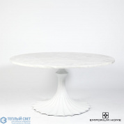 Flute Table 60 White Marble Top w/34 White Base Global Views стол