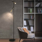 04704ONTHXXXX Elesi luce Iconic PT LED напольный светильник с регулируемым рассеивателем чёрный; латунь