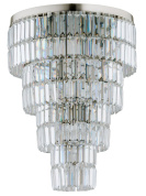 шестиламповый потолочный светильник с многоярусным хрустальным каскадом