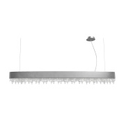 подвесной светильник продолговатой формы с зеркальным металлическим корпусом