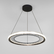 подвесная кольцевая светодиодная люстра с круглым светящимся ободом и декоративной решеткой