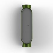 уличный настенный светильник цилиндрической формы с зелёным корпусом