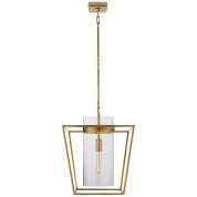 EU-S5167 Visual Comfort Presidio подвесной фонарный светильник в металлическом каркасе с прозрачным остеклением