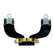 настенный светильник с двумя плафонами на изогнутых держателях