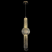 подвесной светильник с хрустальной подвеской и золотистым шаром