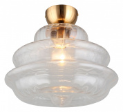 накладной потолочный светильник с рифленым стеклянным плафоном