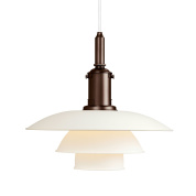 подвесной светильник с трёхъярусным плафоном из матового стекла