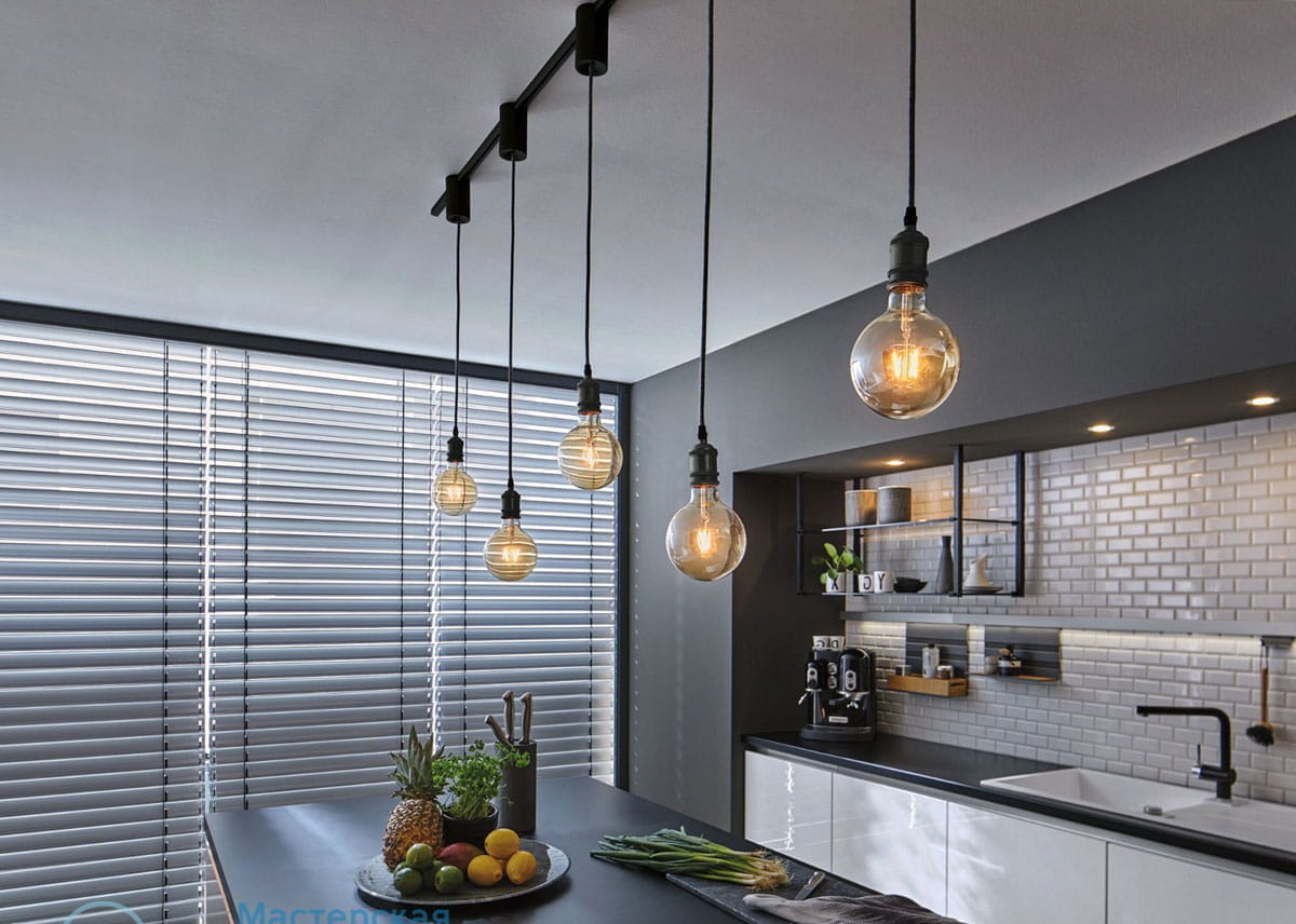 светильники светодиодные в интерьере кухни