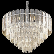 подвесная люстра каскадного типа с хрустальными элементами