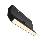 магнитный трековый прожектор чёрного цвета с плоским корпусом и встроенными модулями для системы Exility 23мм