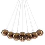 дизайнерская люстра с полированными бронзовыми элементами из стекла